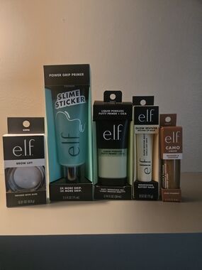 ELF Skin Prep & Glow Primer + Balm Set in Teal, Black, Cream, Brown